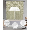 thumbnail image 2 of Green Floral Swag Kitchen Curtains Sets for Windows 24 Inch Length, Vintage Rustic Botanical Spring Short Window Curtain Panels Swags Valances and Tiers 3 Piece Set for Cafe/Dining Room, 2 of 5