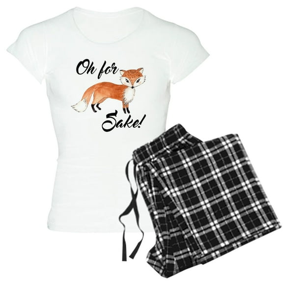 CafePress - Oh For Fox Sake Pajamas - Women's Short Sleeve Print T-Shirt and Pants Light Cotton Pajama Set