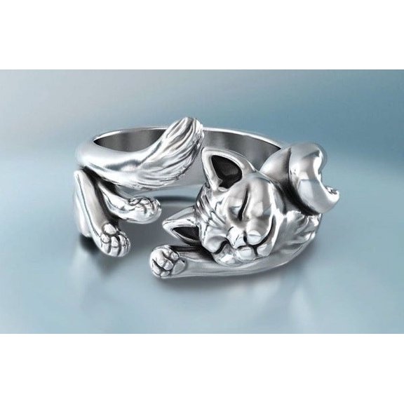 Vintage Copper Animal Zodiac Ring, Unisex Adjustable Three-Dimensional Retro Silver Design, Simple and Stylish