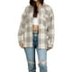 thumbnail image 1 of Txlixc Chaqueta casual femenina con solapa y patrón a cuadros Txlixc  moda, 1 of 8