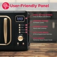 thumbnail image 3 of Frigidaire 0.7 Cu. Ft. 700 Watt Retro Countertop Microwave Oven, Black and Gold, 3 of 11