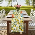 thumbnail image 4 of Table Runners 108 Inches Long Dress Scarves, Lemon Farmhouse Coffee/Dining/Kitchen Table Runner for Living Room, Yellow Fruits Summer Watercolor Botanical Leaf Plant 13x108 Inch, 4 of 9