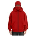 thumbnail image 3 of LiJinLong Balaclava Hoodie Zippe, Double Hooded Zip Jacket, Built-In Face Mask, Full Zip Hooded Sweatshirt, Unisex S-XXL, 3 of 6