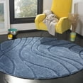 thumbnail image 4 of SAFAVIEH Florida Tamzen Abstract Shag Area Rug, Light Blue/Blue, 8' x 10', 4 of 11