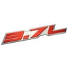 3.7L Liter Embossed RED on Highly Polished Silver Real Aluminum Auto Emblem Badge Nameplate for Dodge Ram Jeep Grand Cherokee Mazda Ford F-150 Grand Cherokee Wrangler Sport Chevy Chevrolet GM Nissan