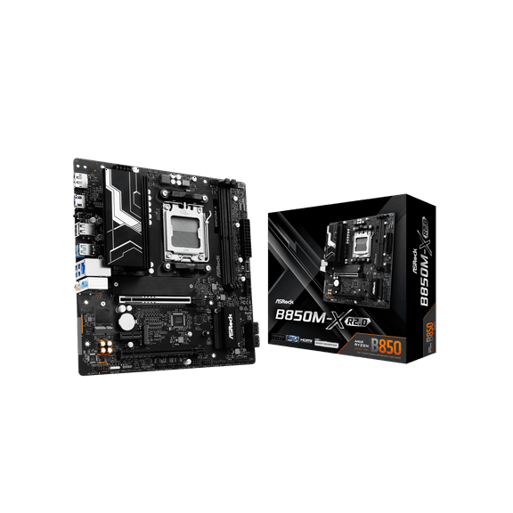 ASRock B850M-X R2.0 AM5 Micro-ATX Motherboard: AMD Ryzen 9000/8000/7000 Ready | DDR5 8200  OC | PCIe 5.0 M.2 | 2.5G LAN | USB 3.2 Type-C | HDMI/DP