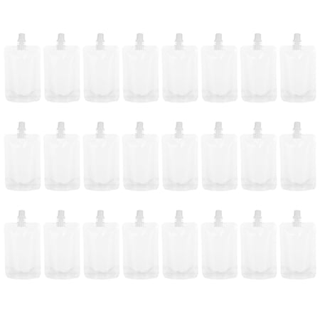 50pcs Transparent Beverage Flasks Standing Liquor Pouch Portable Plastic Drinks Bag (100ml)