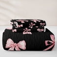 thumbnail image 5 of Manfei Kawaii Polka Dots Quilt Full For Girls,Cute Ribbon Bow Print Full Bedspread Sets For Princess,3 Pieces, 5 of 7