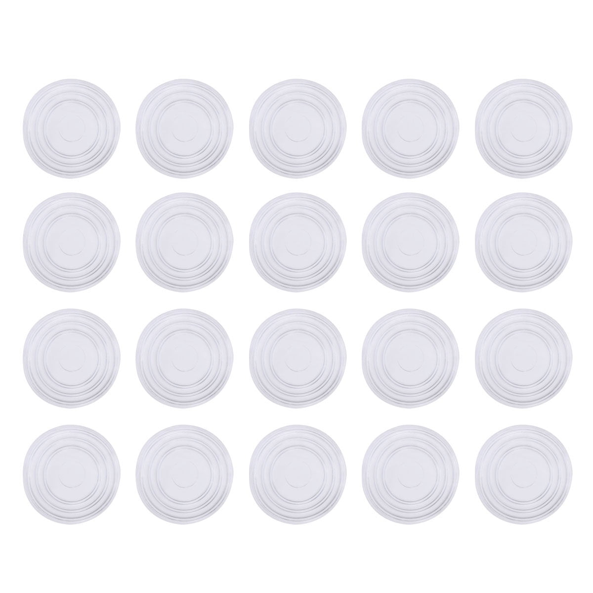 18 Pcs Furniture Bumpers Round Shape Glass Table Pads Transparent