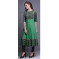 thumbnail image 3 of Bimba Dark Gray Ikat Geometric Print Long Anarkali For Women Indian Kurti Casual Ethnic Tunic XXX-Large, 3 of 5