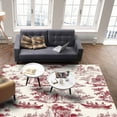 thumbnail image 4 of Area Rugs Indoor Non-Slip Rectangle Rug 2x3 Ft Chinese Style Red Garden Plant River Boat Rug Rubber Backing Floor Mats Non Shedding Home Decor Carpet for Entryway Living Room, 4 of 8