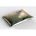thumbnail image 2 of Ambesonne Cat Pillow Sham 2 Pack, Watercolor Young Kitten, 36"x20", Beige White Teal, 2 of 3