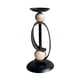 thumbnail image 1 of Portavelas decorativo de metal negro, un elegante complemento artístico for mesas de comedor, cafeterías y cenas a la luz de las velas., 1 of 8