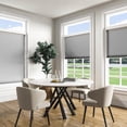 thumbnail image 2 of Keego Cordless Cellular Shades Blackout Window Blinds 9/5" Single Cell Blackout Window Blinds Premium Honeycomb Shades Thermal Insulated Blinds (Gray Sheen , 26"W x 78"H), 2 of 6