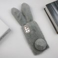 thumbnail image 2 of 1Pc Adorable Rabbit Shape Phone Case Rhinestone Phone Shell Bunny Shockproof Cover Plush Warm Case Compatible with Galaxy A71(Light Grey), 2 of 4