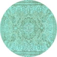 thumbnail image 1 of Ahgly Company Indoor Round Abstract Light Blue Modern Area Rugs, 8' Round, 1 of 4