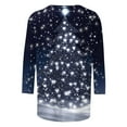 thumbnail image 5 of LEKWK Sparkly Christmas Shirts for Women Xmas Tree Crew Neck 3/4 Sleeve Tops Womens Christmas Blouse Workout Christmas Outfits for Women, 5 of 5