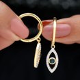 thumbnail image 4 of Rosec Jewels Evil Eye Drop Hoop Earrings with London Blue Topaz and Diamond - 0.75 CT, 14K Yellow Gold, 4 of 8