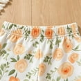 thumbnail image 7 of Xyant Toddler Girl Summer Clothes 12 18 24 Months 2T 3T 4T 5T Girls Outfit Short Sleeve Ruffle Bowknot Top+Floral Capri Pants 2Pcs Spring Set (Yellow,12-18 Months), 7 of 7