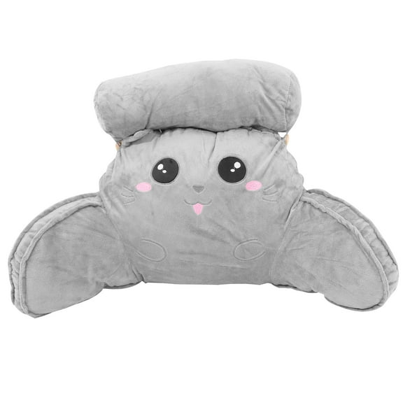 HONITANO 1Pcs Back Rest Cushion Pillow Grey Plush PP Cotton Adjustable Support Bed Use Rectangular