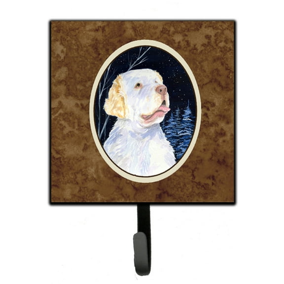 Carolines Treasures SS8356SH4 Starry Night Clumber Spaniel Leash or Key Holder 7Hx4.25W multicolor