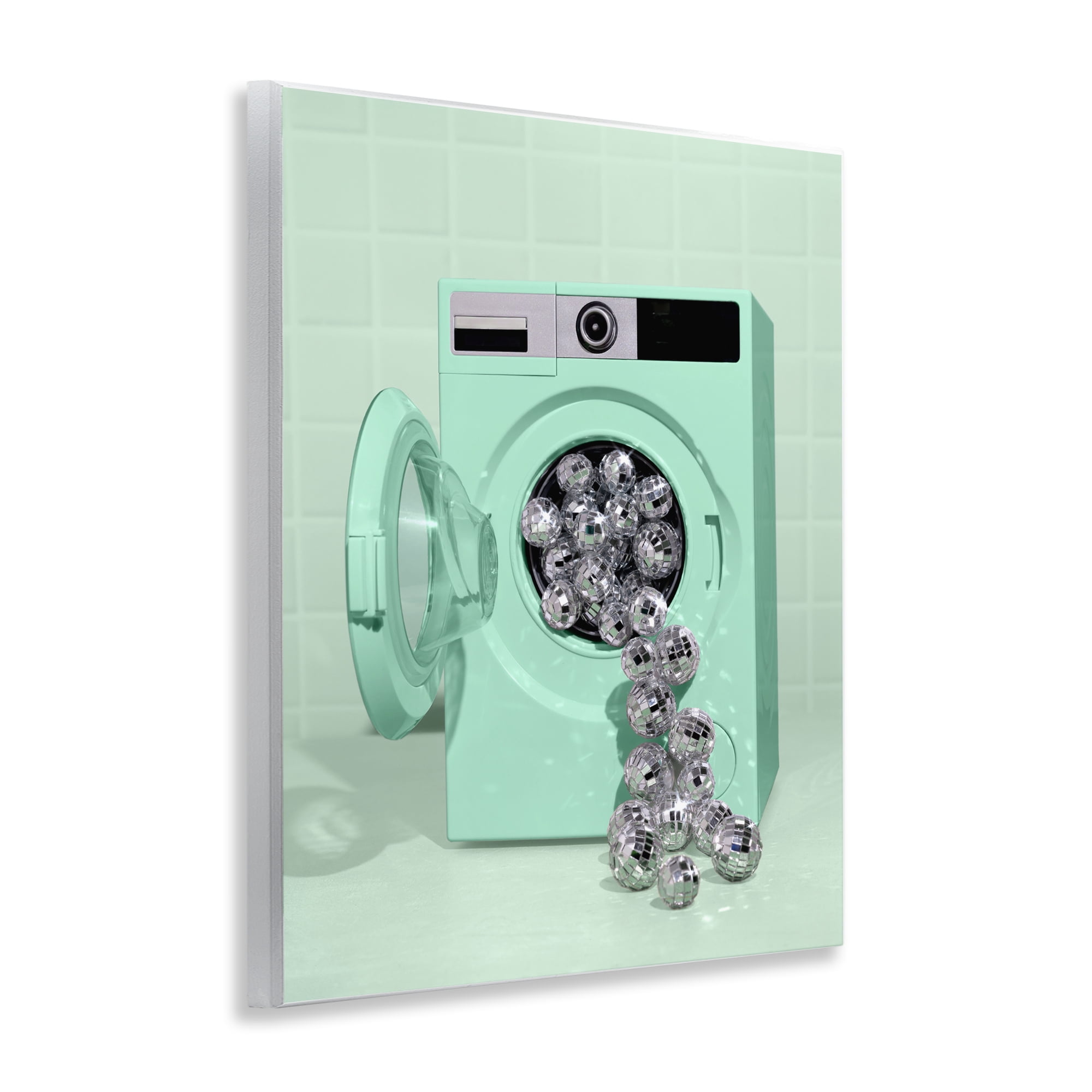 Stupell Industries Disco Laundry Machine over Green Wall Plaque Art, design by LISH Creative