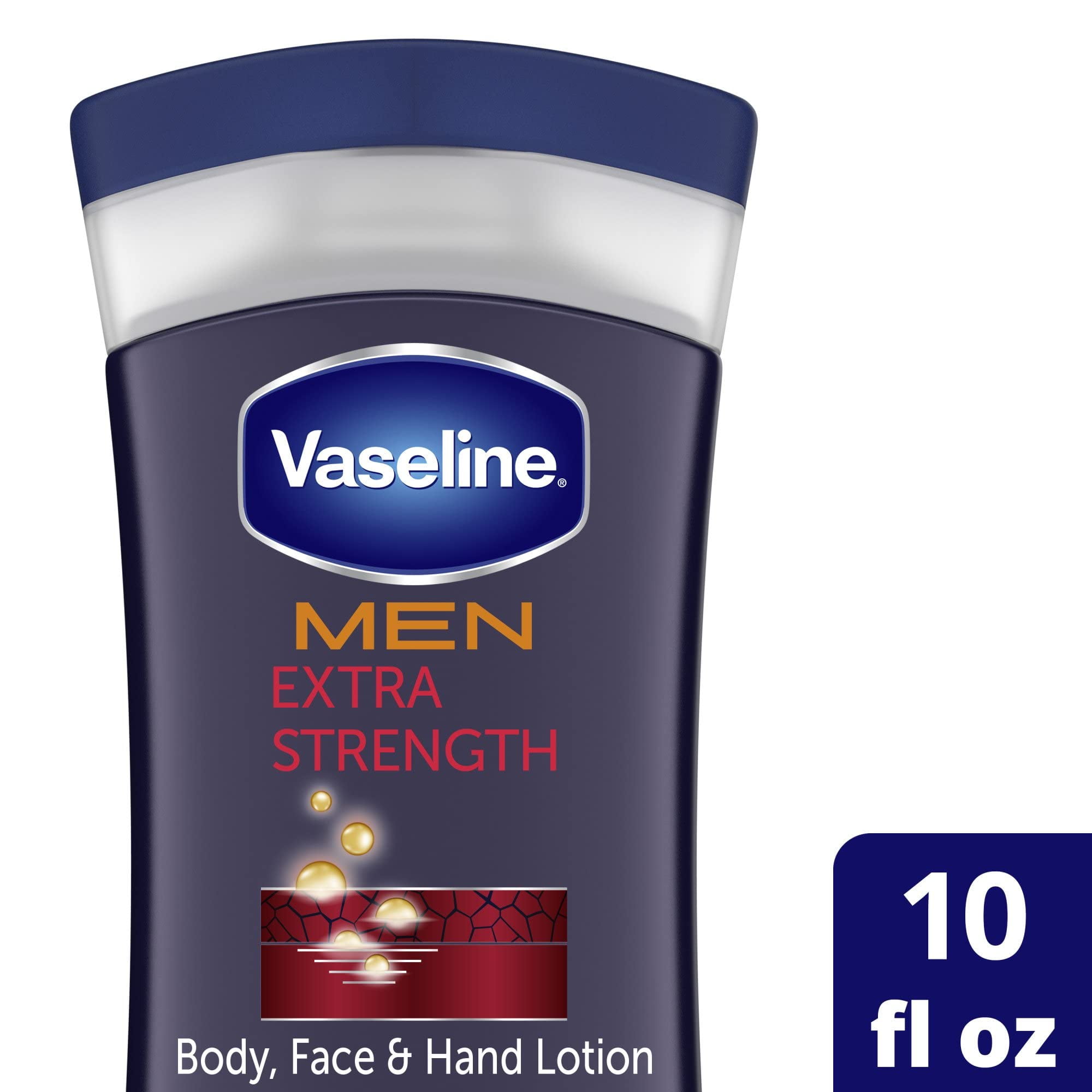 Vaseline Men Body & Face Lotion, Extra Strength, 10 fl oz - 2pc