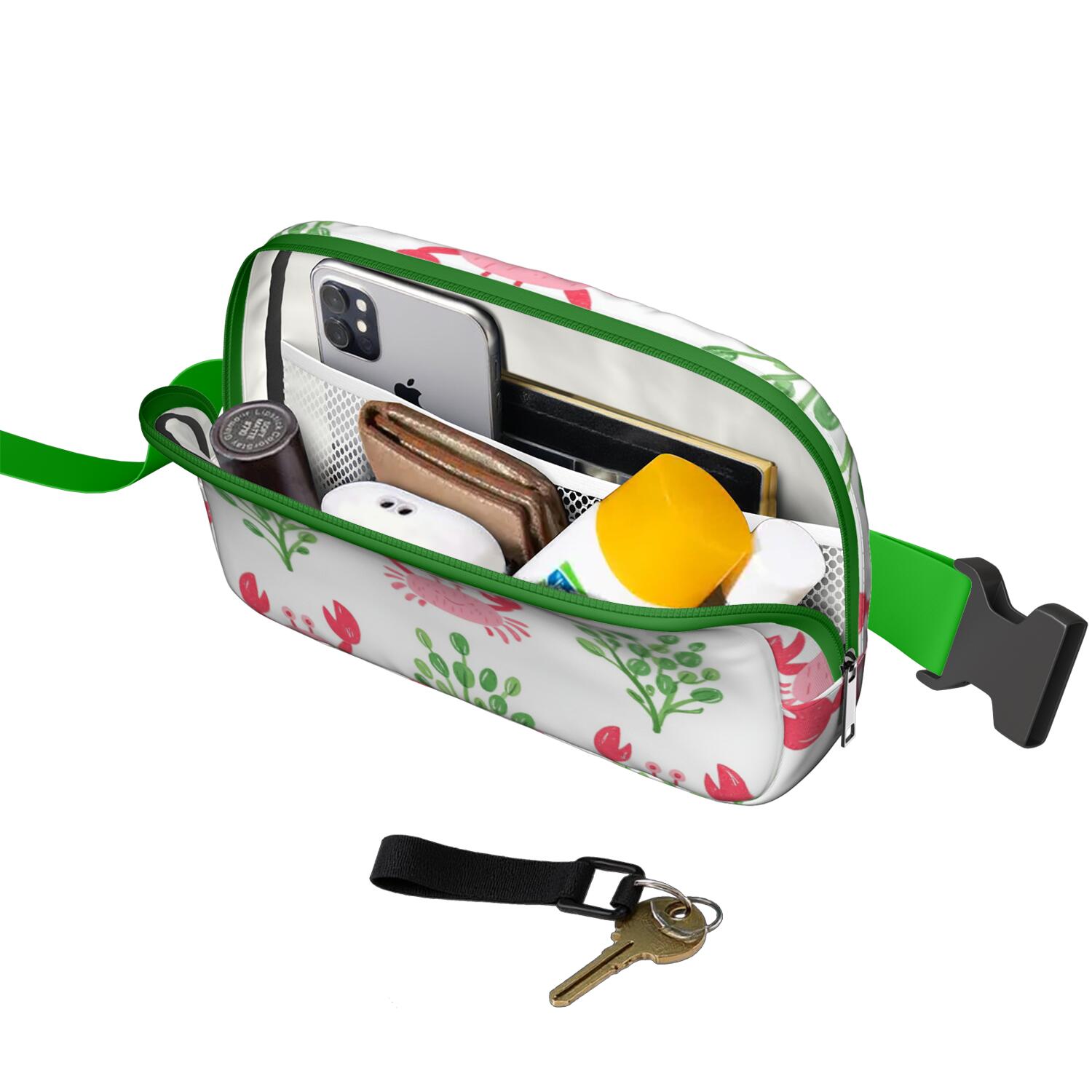 Waist Bag for Men&Women Fashionable Waterproof Fanny Pack with Adjustable Strap for Casual Running Hiking Cycling Marine Adorable Crab Sporty Waist Pack