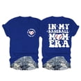 thumbnail image 1 of Nouveaux et Tendances T-Shirts Graphiques Uooqdmx pour Femmes, Chemise de Baseball pour Femmes, Sweat à Manches Courtes pour Femmes, T-Shirt à Col Rond Décontracté à la Mode, Chemises en Coton pour Femmes, Bleu 3TG, 1 of 2