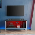 thumbnail image 3 of Bestier  Gaming TV Stand for TVs up to 50" with LED Light & Storage Shelves Carbon Fiber, 3 of 5