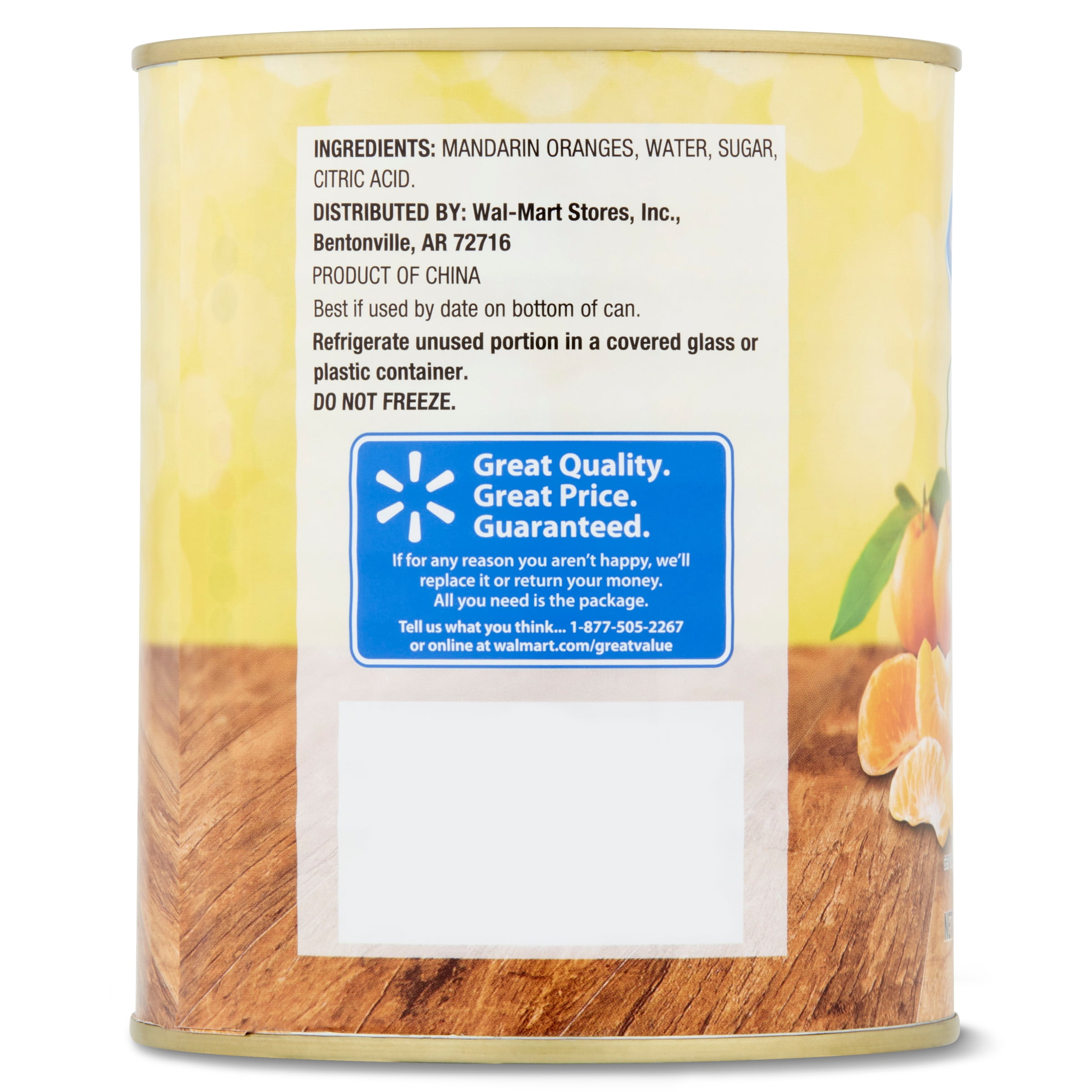 Great Value Mandarin Oranges in Light Syrup, 29 oz