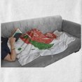 thumbnail image 6 of Peach Soft Flannel Fleece Blanket, Soft Fruit Design with Stem and Leaf Lets Eat Peach on the Beach Quirky Words, Cozy Plush for Indoor and Outdoor Use, 50" x 60", Green Coral White, by Ambesonne, 6 of 6