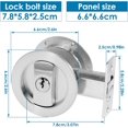 thumbnail image 2 of ORUYROP Pocket Door Lock and Pull Round, Privacy Bed/Bath Door Lock with Key, Recessed 2 Sided Invisible Sliding Door Locks Hardware for 1-3/8 Inch to 1-15/16 Inch Thickness Door (Silver), 2 of 7