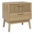 thumbnail image 5 of YYAo 2 Drawer Nightstand, Mid Century End Table with Rubber Wood Legs, OakStorage Cabinet, Bedside TabLe for Bedroom, Oak, 5 of 12