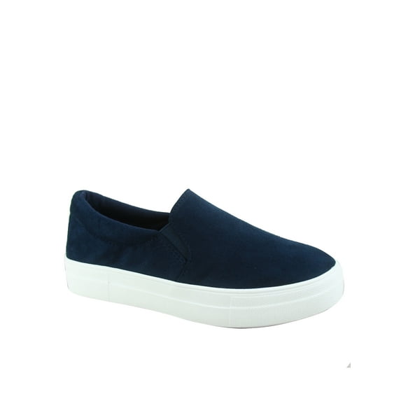 Hike Women's Flat Slip On Double Layer Foam Padded Cushion Sock Fashion Sneakers Shoes (Navy, 9)