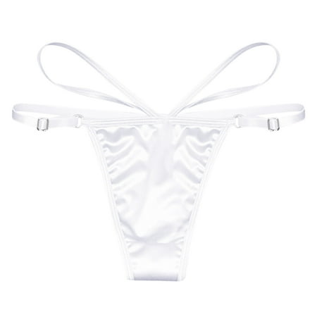 

Vedolay Womens Underwear Women s Thongs T Back Low Waist See Through Panties Cotton Seamless Lace Thongs for Women(White One Size)