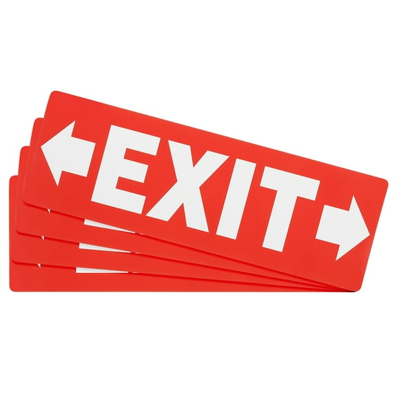 Uxcell 4Pcs Exit Signs with Right & Left Arrows Stickers,11.8x3.93 Inch Vinyl Self-Adhesive Sticker Paper for Indoor Outdoor Business Office Warehouse Workplace Stores,White
