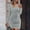 Gray, variant on Daiosportswear Womens Long Sleeve Sweater Dress Fall Winter Bodycon Button Side V-Neck Trendy Ribbed Knit Mini Dresses,with Specially Designed Neckline Buttons,Dresses for Women White 4(S)