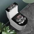 thumbnail image 2 of HELLHERO Stylish Polyester Toilet Covers Set, Elastic Edge, Elastic Bottom U-Shaped Adjustable, Stays in Place, Wolf, 2 of 8