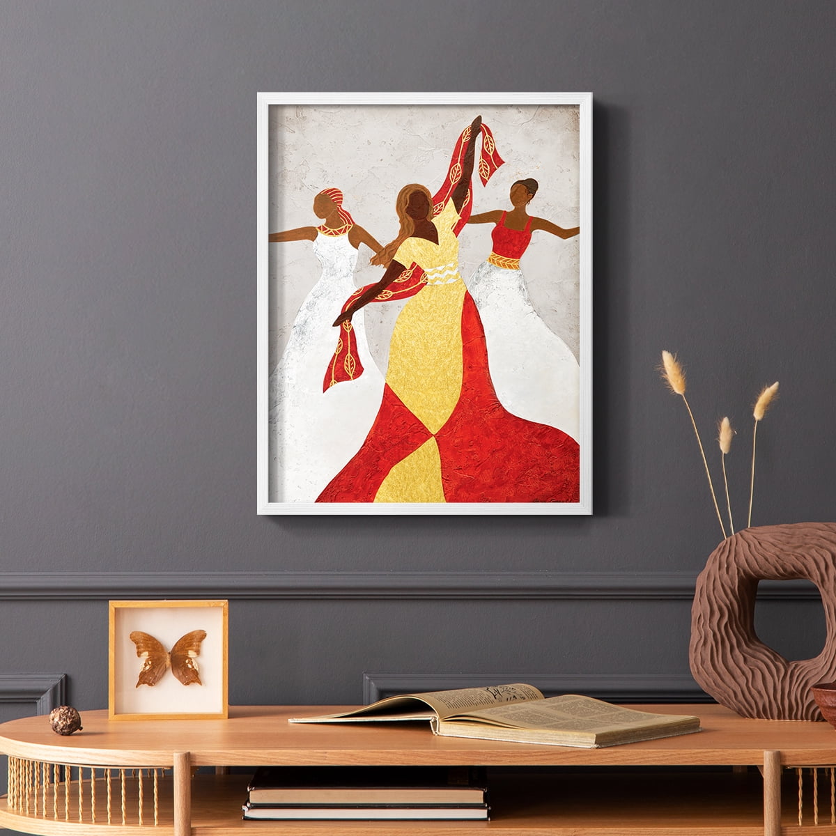 Golden Celebration in White Solid Wood 8 x 10 Framed Print
