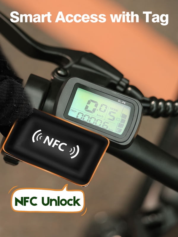 ESKUTE D200 Electric Bike for Adults 1200W Peak Motor 28 Mph, Folding Fat Tire E‑Bike, 48V 10.4Ah Up to 55 Miles, with 7‑Speed Step‑Through Cargo Fold E Bicycle, NFC Unlock, Black with Lock, UL2849