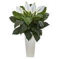 thumbnail image 1 of Nearly Natural 6361 3 ft. Spathifyllum Artificial Plant in White Tower Planter, 1 of 3