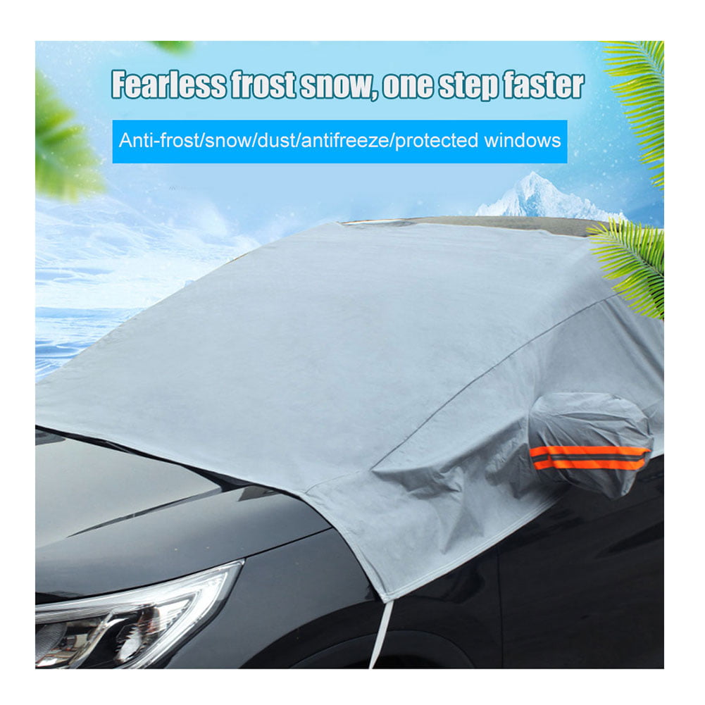4 Layers Protection Windshield Snow Ice Cover Protector Extra Large Windshield Sun Shade Fits Most Cars Trucks and SUVs Waterproof Frost Guard Winter lzndeal Car Windshield Snow Cover 
