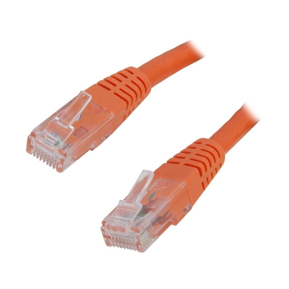 StarTech 35ft CAT6 Ethernet Cable - Orange CAT 6 Gigabit Ethernet Wire -250Mhz 100W PoE RJ45 UTP Molded Network Patch Cord with Strain Relief (C6PATCH35OR)