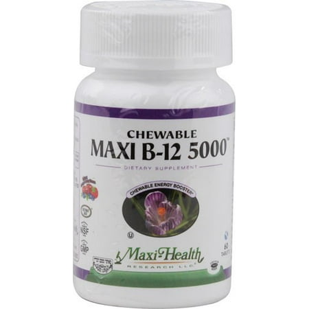 Maxi Health Kosher Vitamins Maxi B12 5000 - Croquer - 60 comprimés