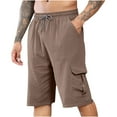 thumbnail image 1 of Birdeem Mens Shorts Mens Summer Leisure Comfortable Button Pocket Elastic Waist Shorts, 1 of 1