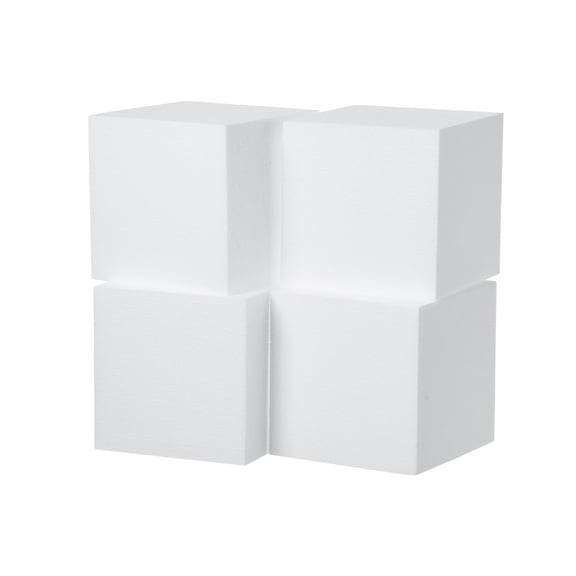 Crafare 4 Pack Craft Foam Blocks 6x6x6inch Polystyrene Brick Square for Arts School Projects Sculptures Floral Arrangements Modeling and Centerpieces
