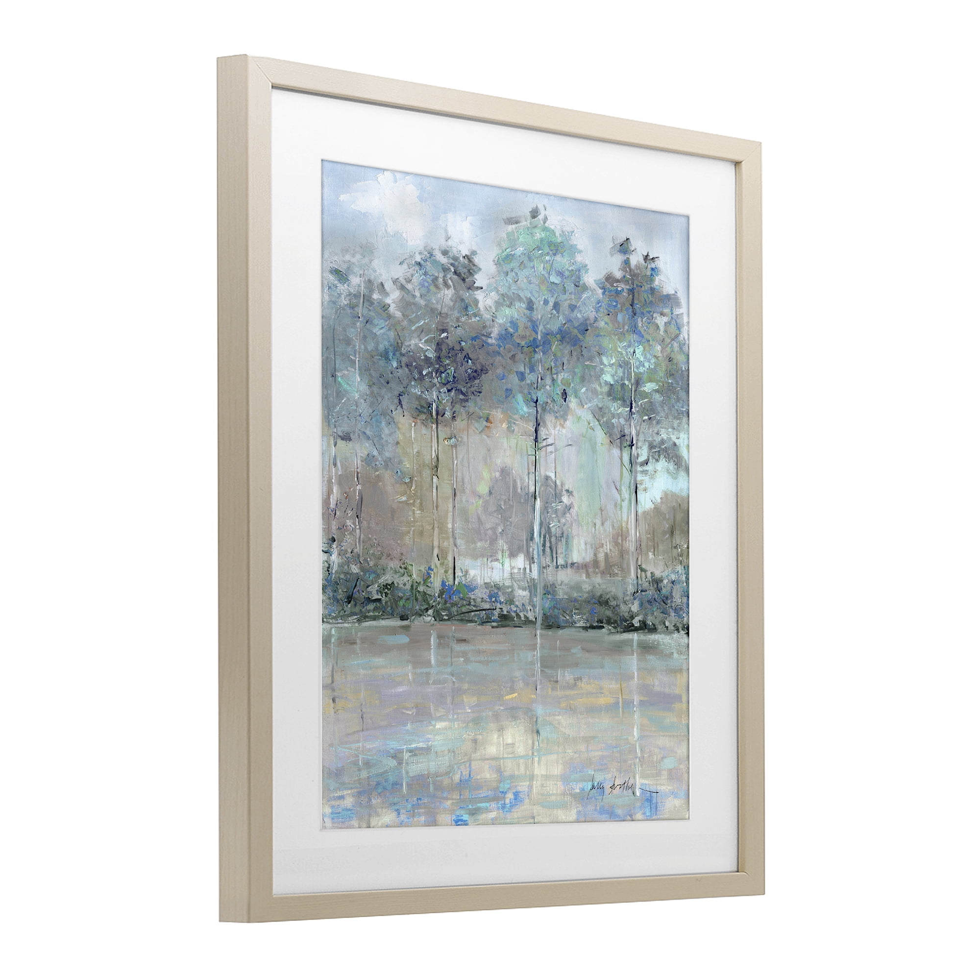 Stupell Industries Subdued Expression of Trees Birch Framed Print Under Glass, design by Sally Swatland