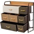 thumbnail image 3 of Mueble Buró Organizador Houzer Comoda Metal 7 Cajoneras Tela Cafe, 3 of 6