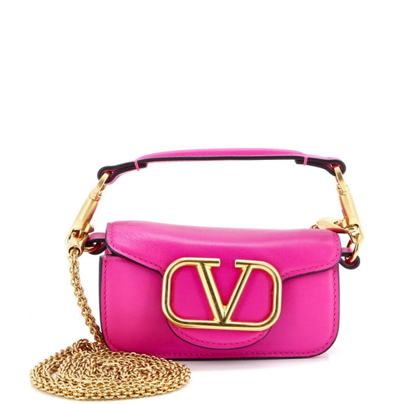 Pre-Owned Valentino VLogo Loco Flap Shoulder Bag Leather Mini By Rebag
